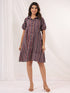Janasya Women's Multicolor Pure Cotton Striped A-line Dress